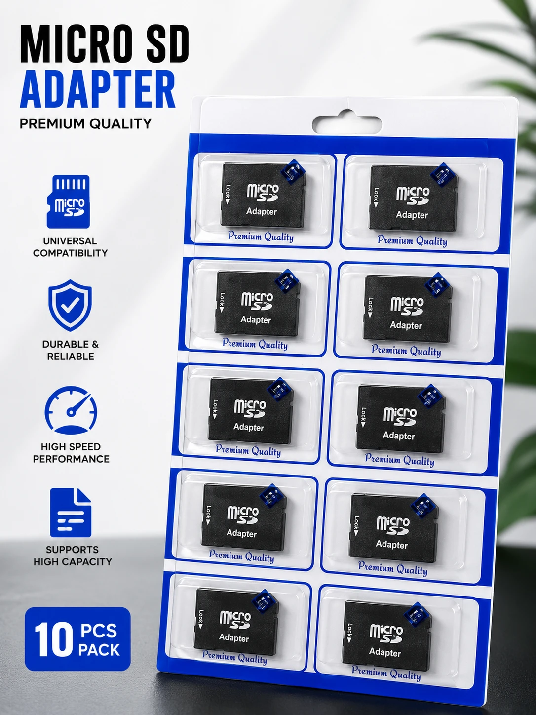 Premium Micro SD Card Adapter (10 PCS Pack)
