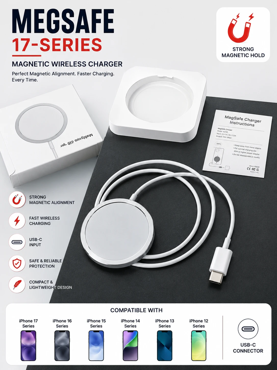 MagSafe Magnetic Wireless Charger USB-C for iPhone